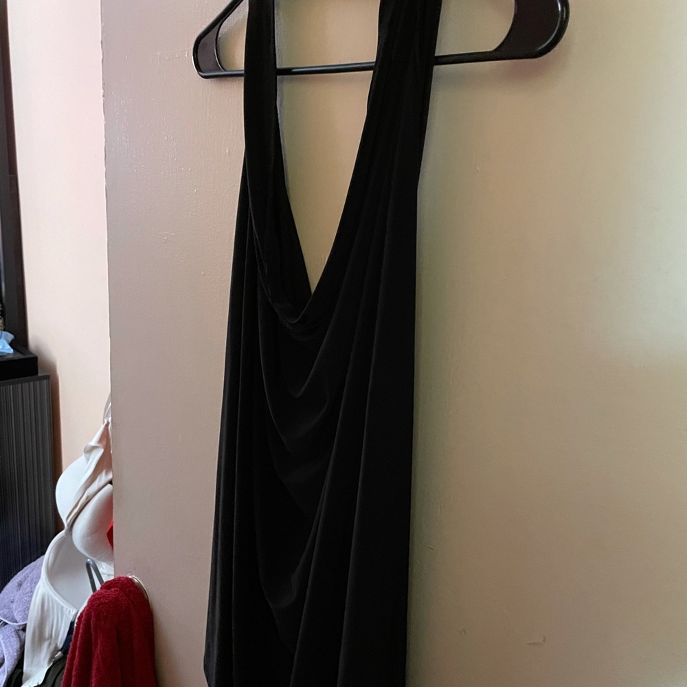Satin black clubbing top